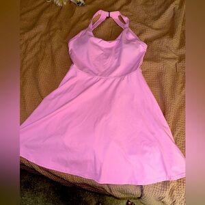 NWT Pink golf open back bow mini dress
